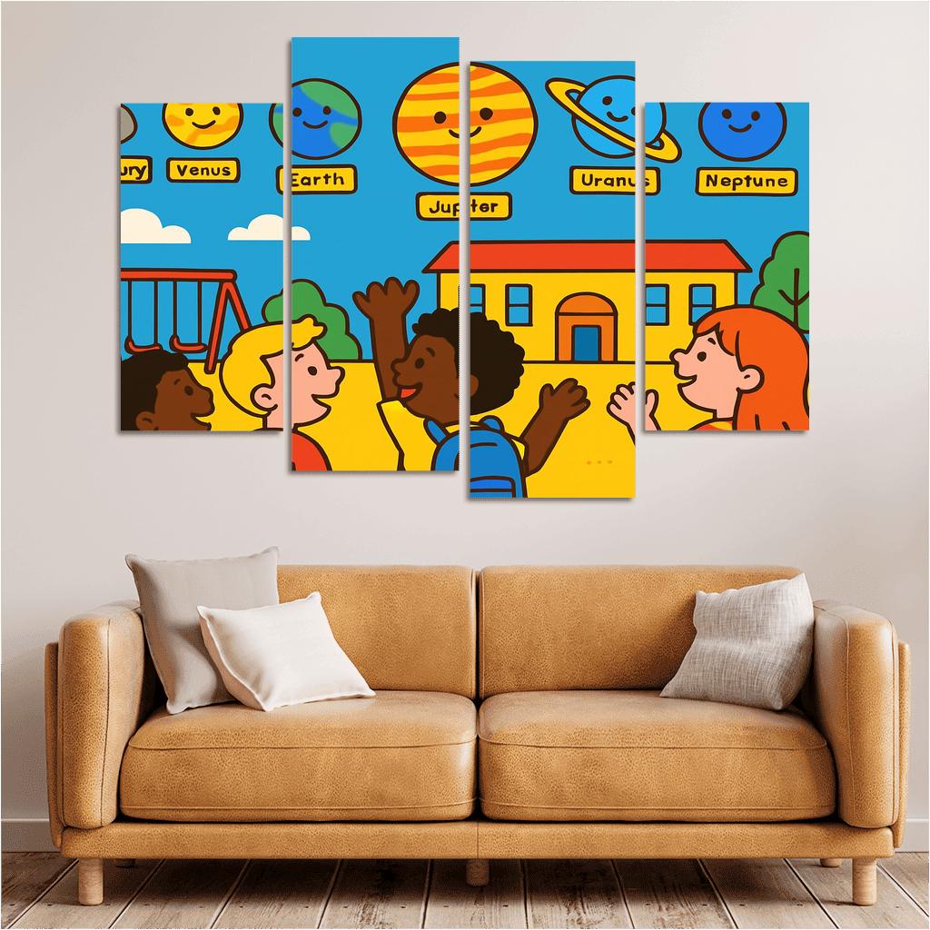 Solar System Parade Above The Playground custom paintings frame