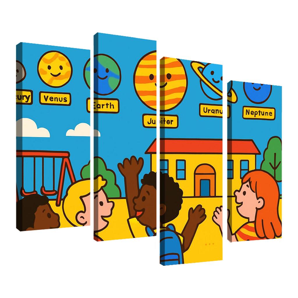 Solar System Parade Above The Playground custom paintings frame