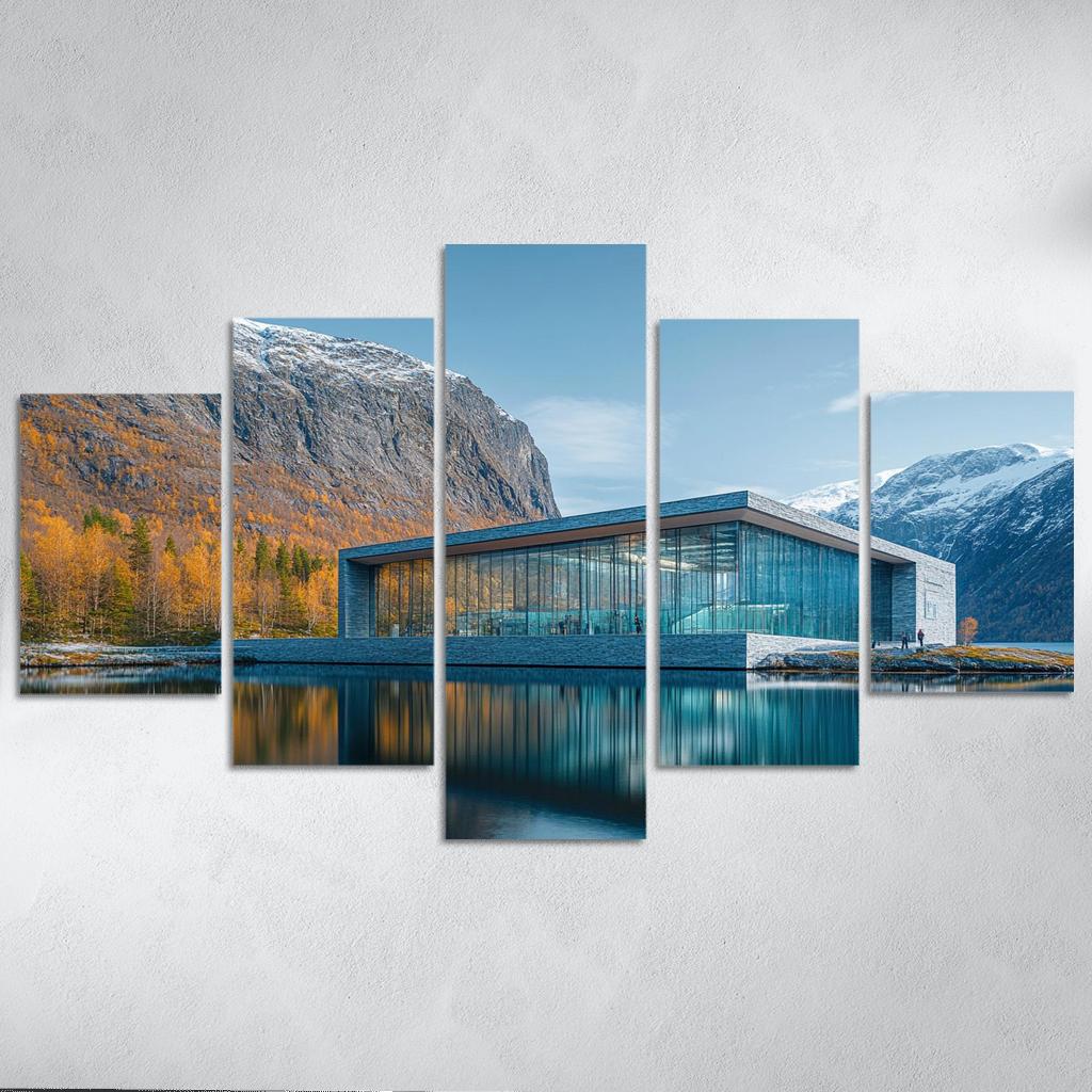 Norwegian Glacier Museum Fjaerland abstract paintings frame