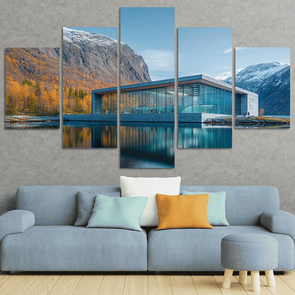 Norwegian Glacier Museum Fjaerland abstract paintings frame