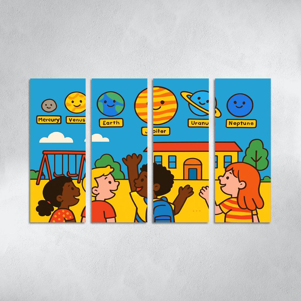 Solar System Parade Above The Playground custom paintings frame