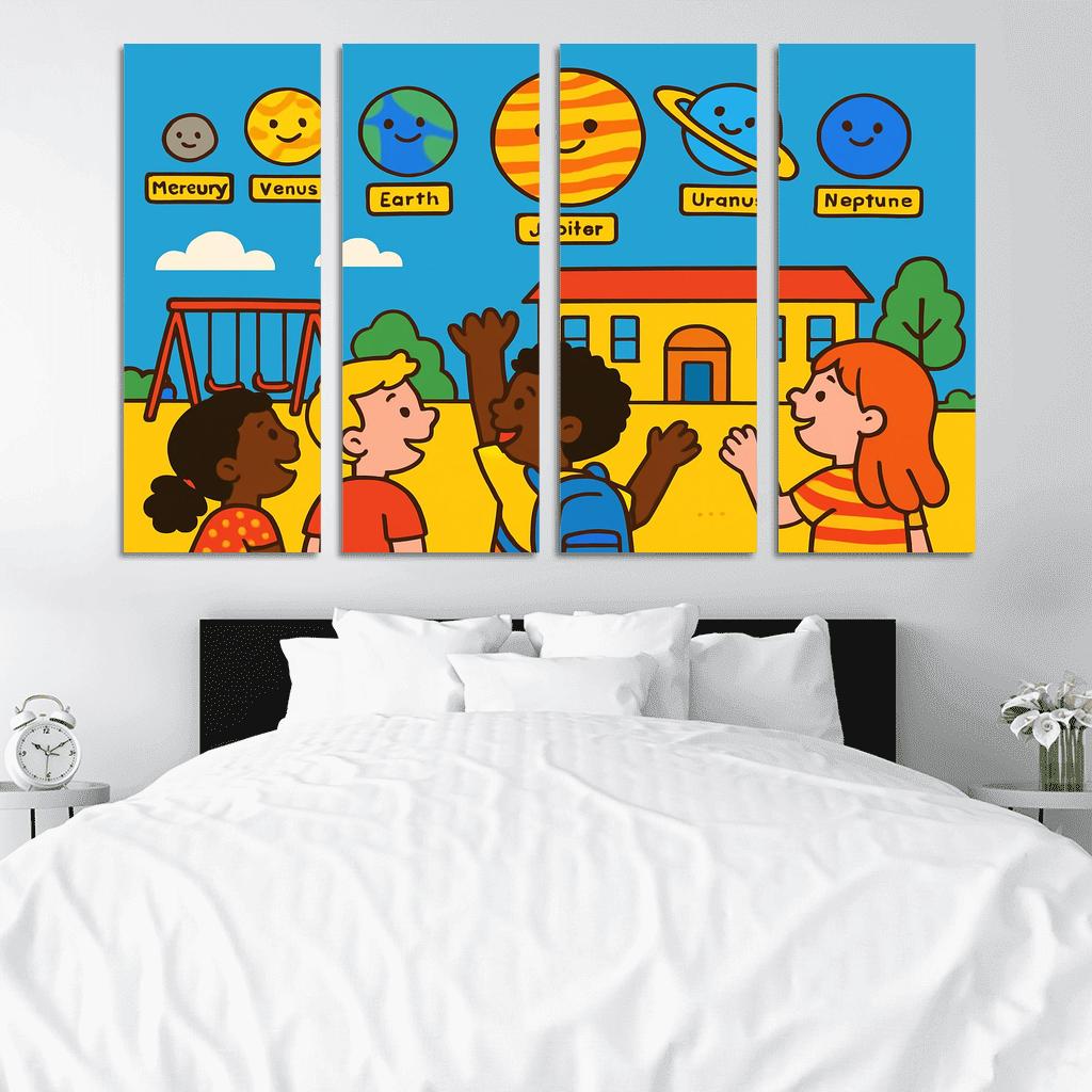 Solar System Parade Above The Playground custom paintings frame