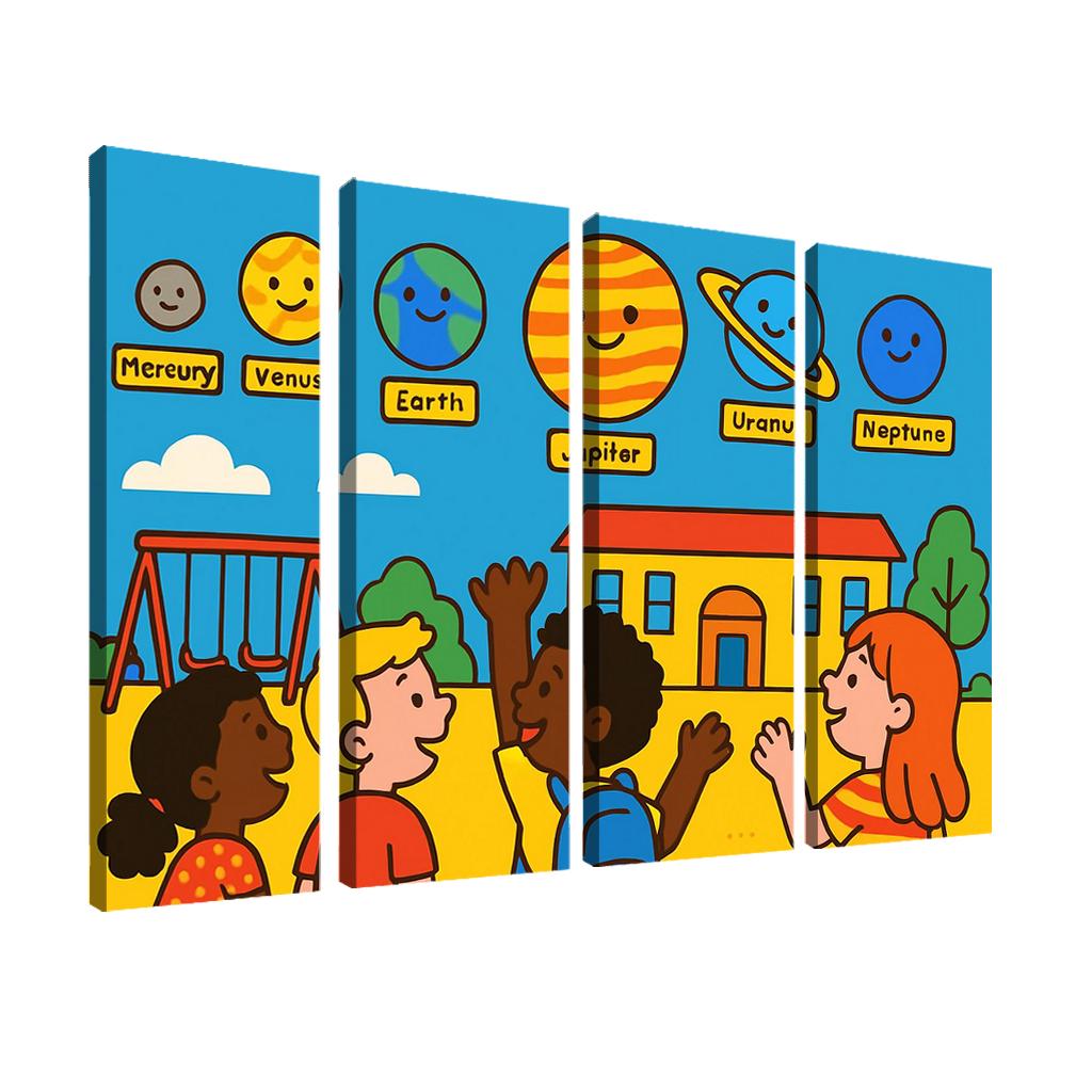 Solar System Parade Above The Playground custom paintings frame