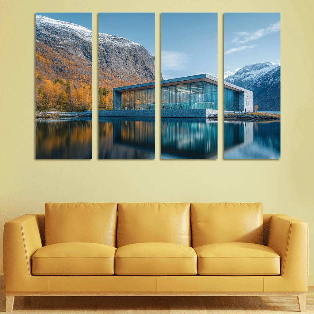 Norwegian Glacier Museum Fjaerland abstract paintings frame