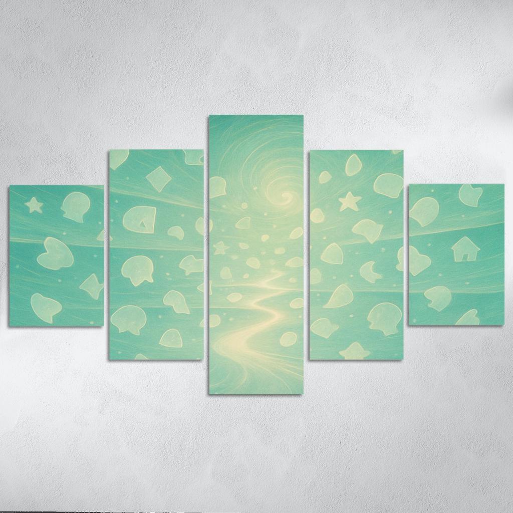 Luminescent Archive Of Forgotten Dreams multi-panel paintings