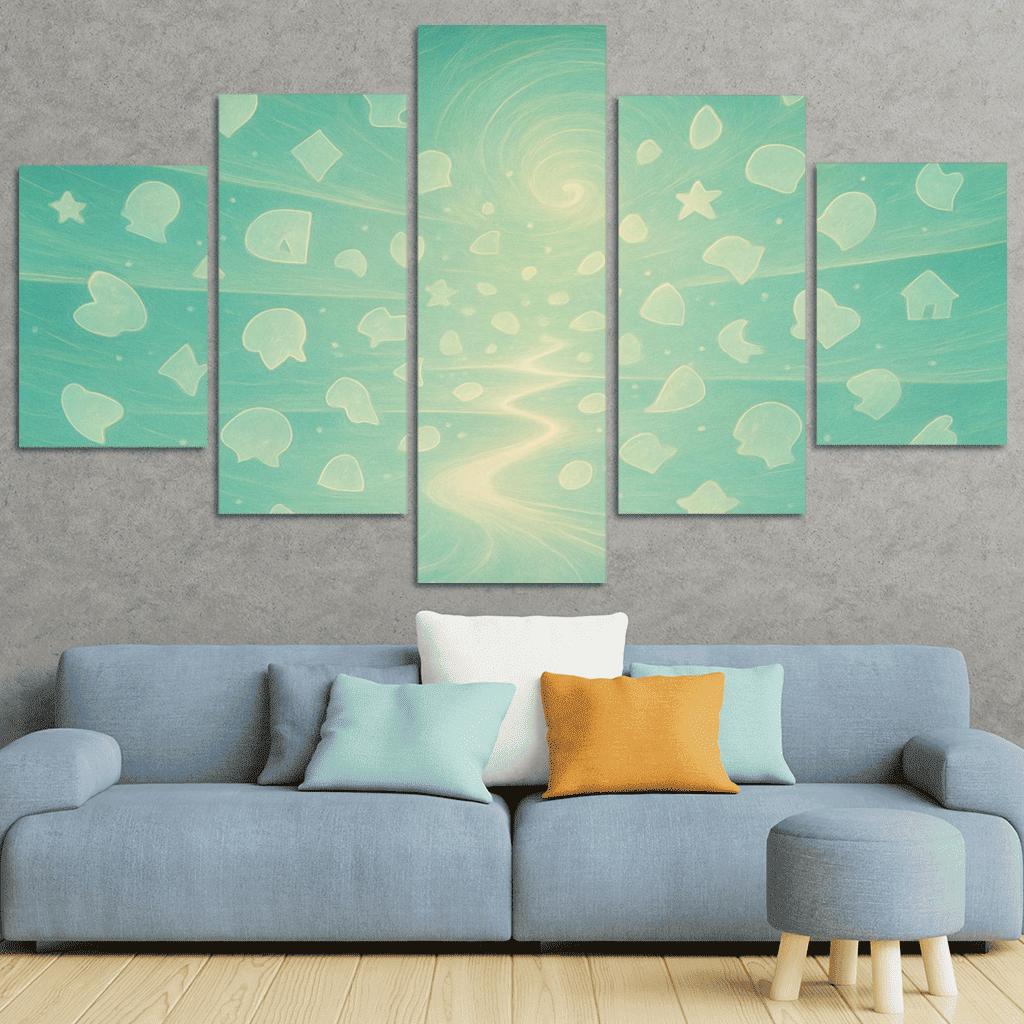 Luminescent Archive Of Forgotten Dreams multi-panel paintings