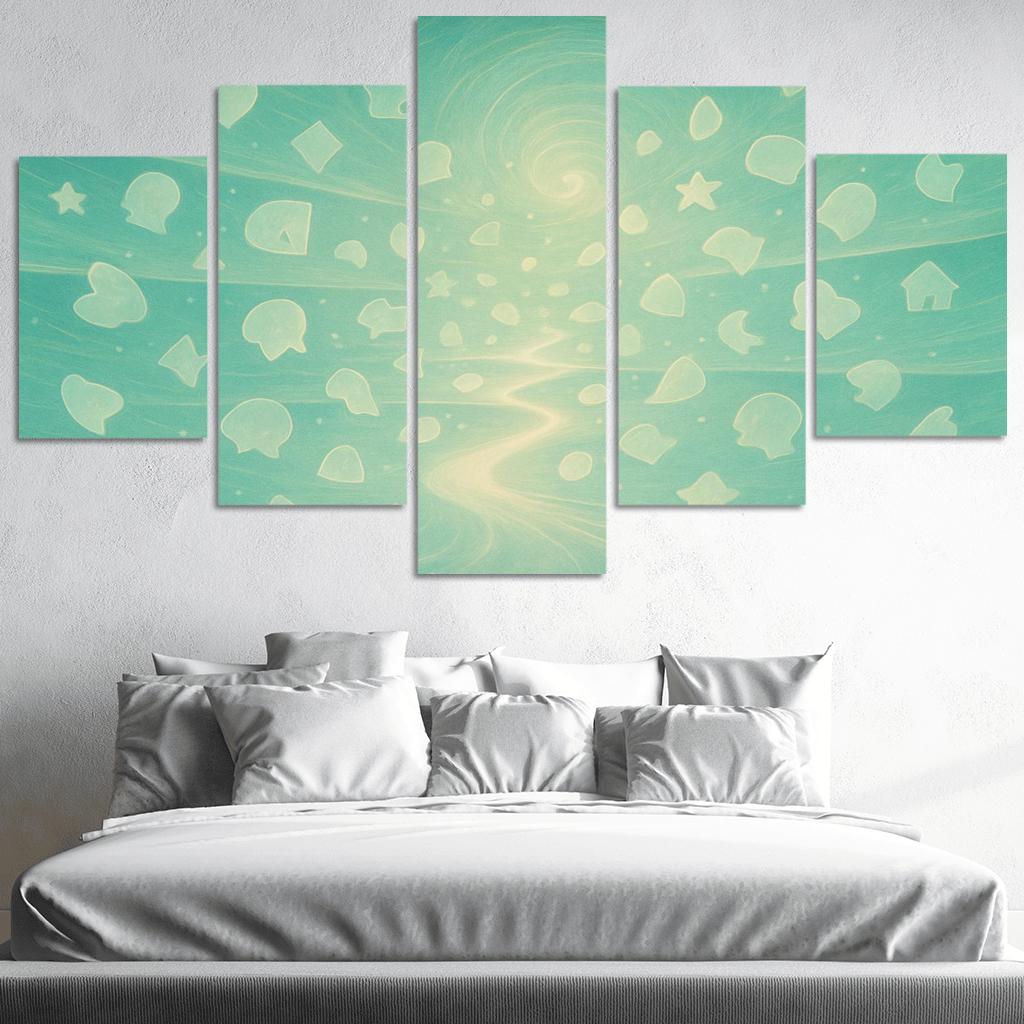 Luminescent Archive Of Forgotten Dreams multi-panel paintings