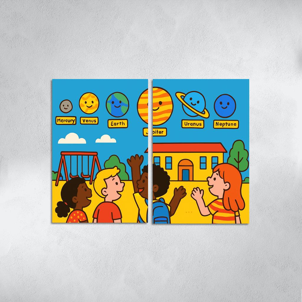 Solar System Parade Above The Playground custom paintings frame