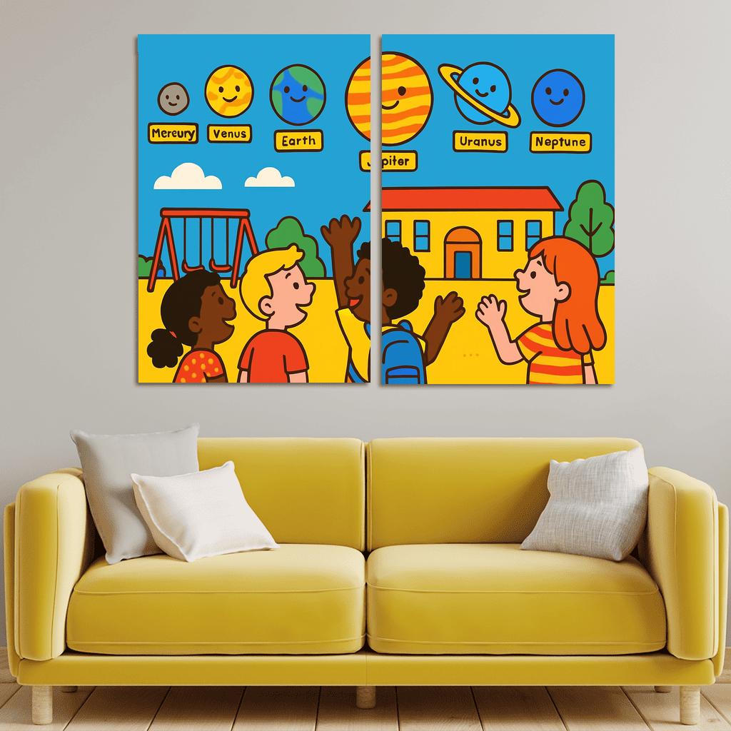 Solar System Parade Above The Playground custom paintings frame