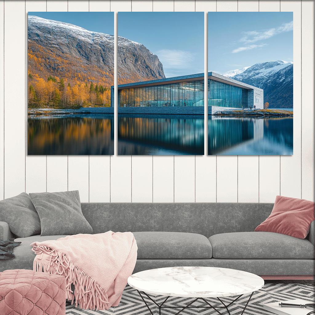 Norwegian Glacier Museum Fjaerland abstract paintings frame
