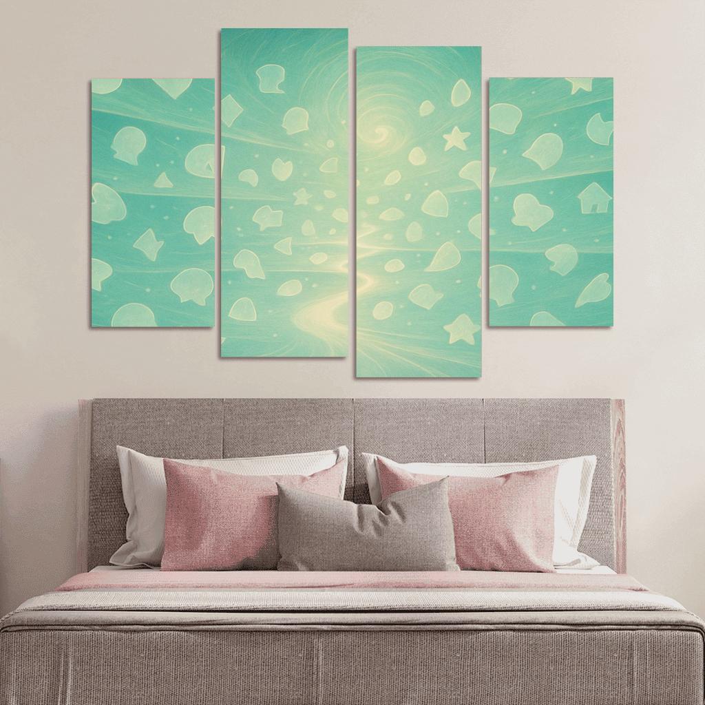 Luminescent Archive Of Forgotten Dreams multi-panel paintings