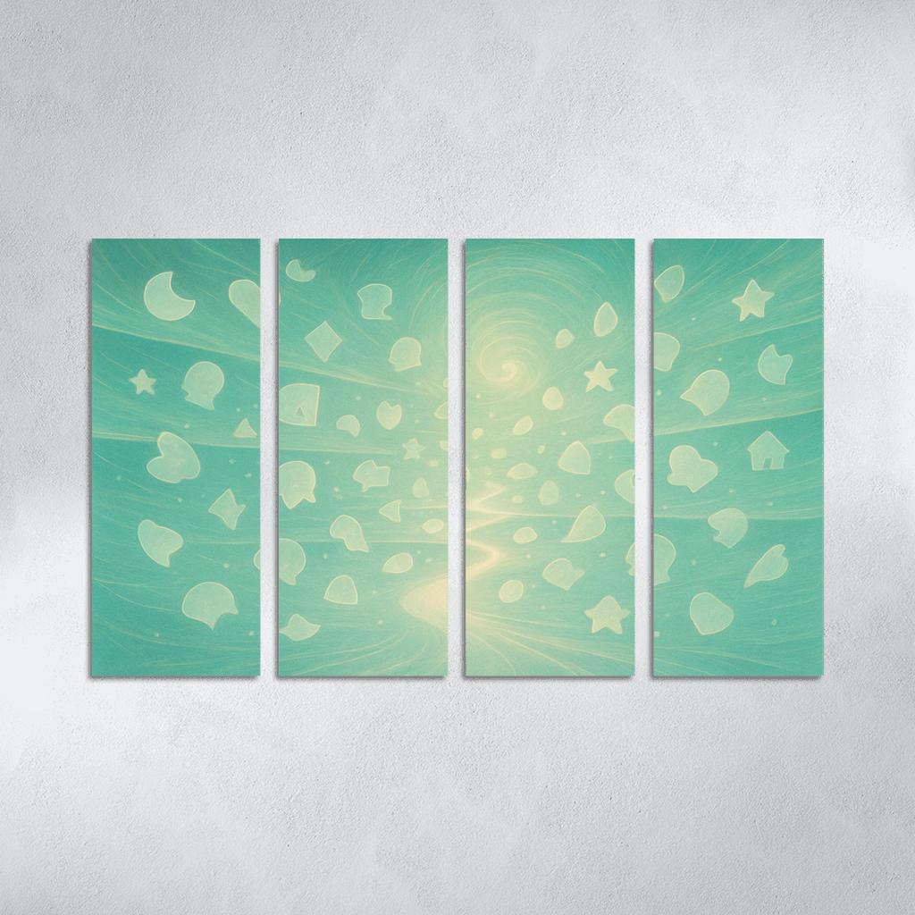 Luminescent Archive Of Forgotten Dreams multi-panel paintings