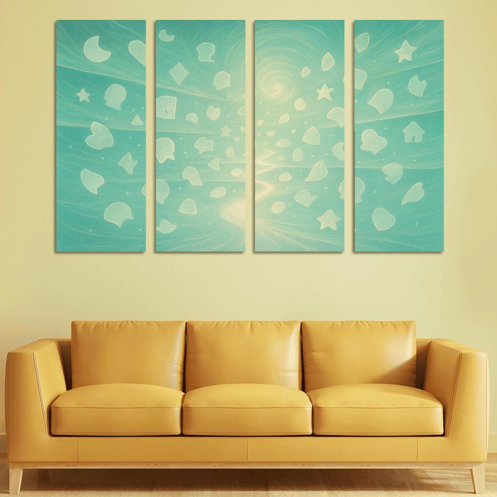 Luminescent Archive Of Forgotten Dreams multi-panel paintings