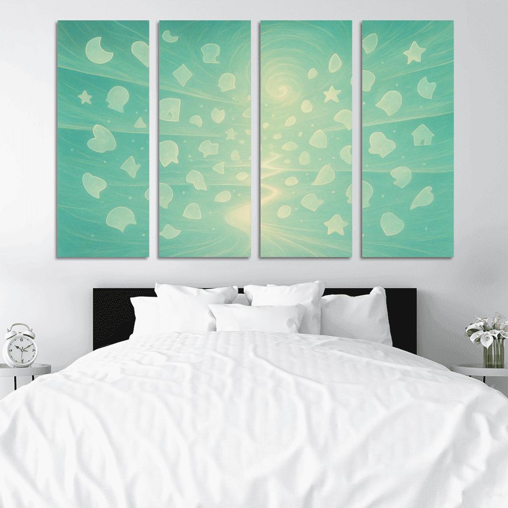 Luminescent Archive Of Forgotten Dreams multi-panel paintings