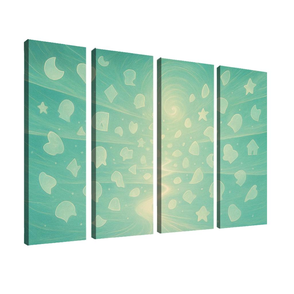 Luminescent Archive Of Forgotten Dreams multi-panel paintings