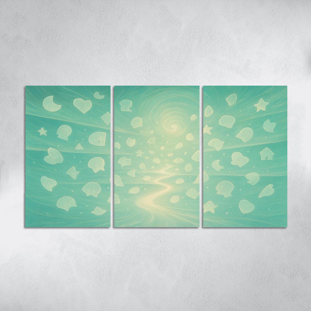 Luminescent Archive Of Forgotten Dreams multi-panel paintings