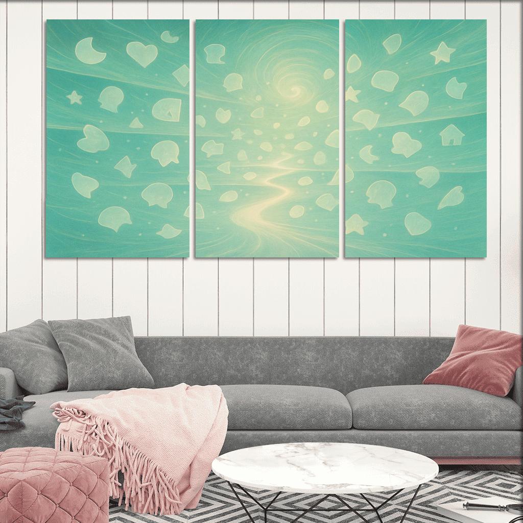 Luminescent Archive Of Forgotten Dreams multi-panel paintings