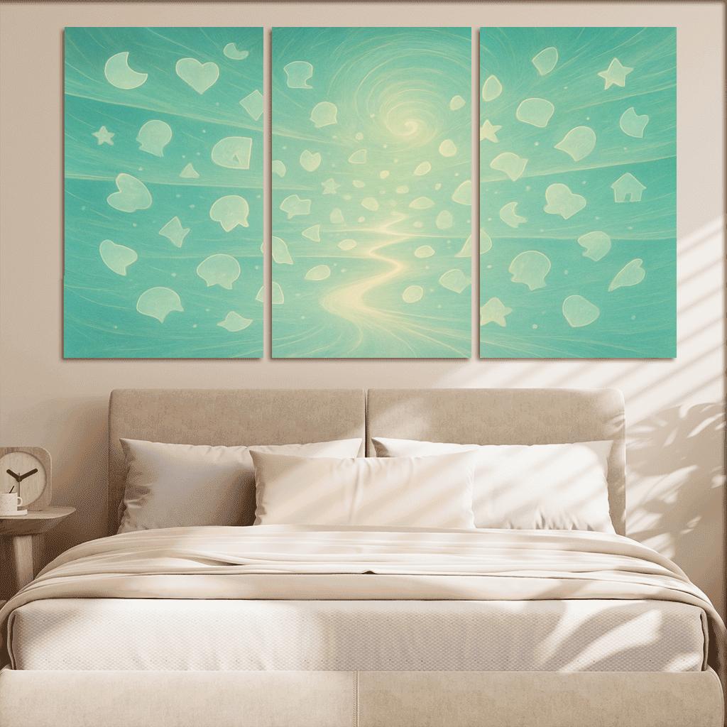 Luminescent Archive Of Forgotten Dreams multi-panel paintings