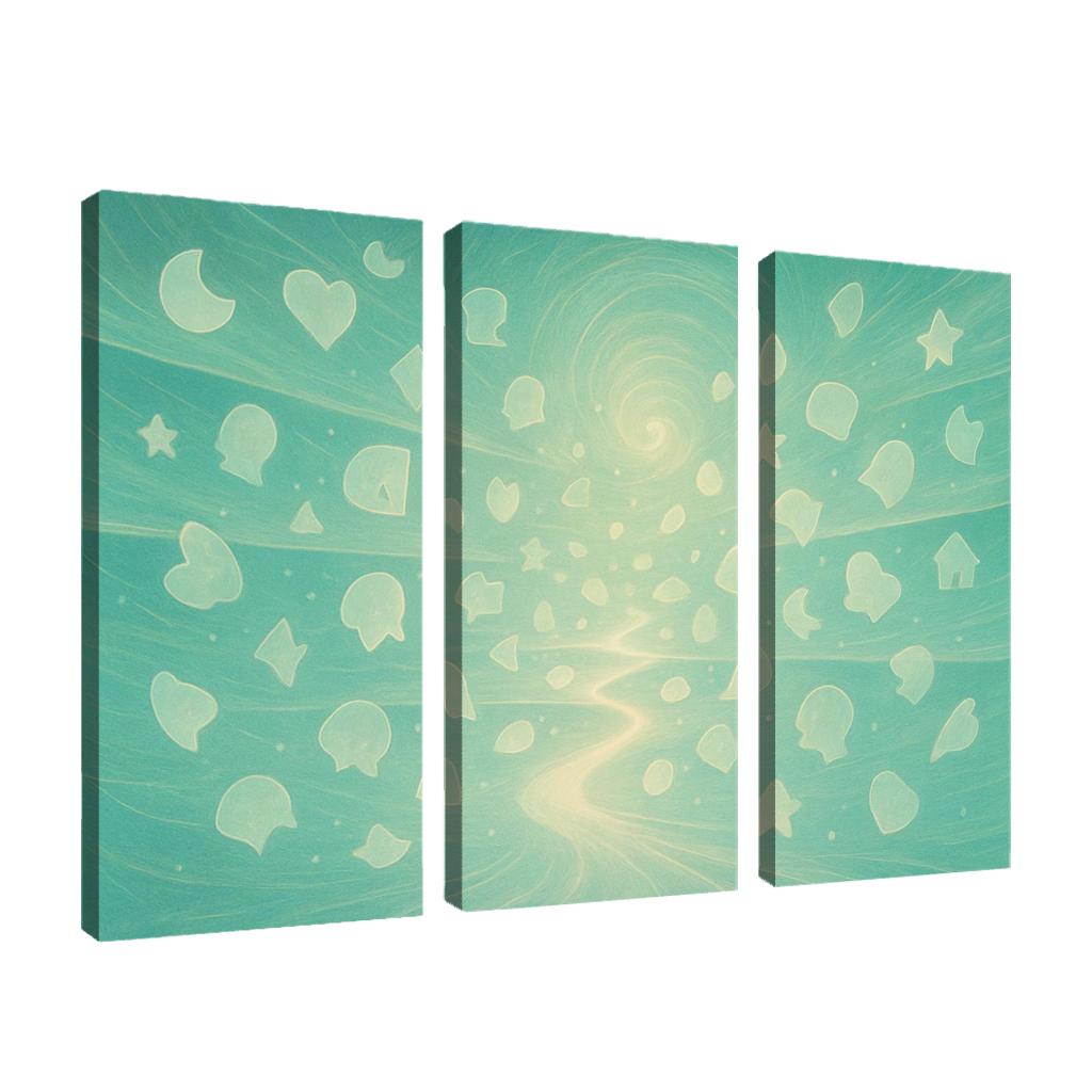 Luminescent Archive Of Forgotten Dreams multi-panel paintings