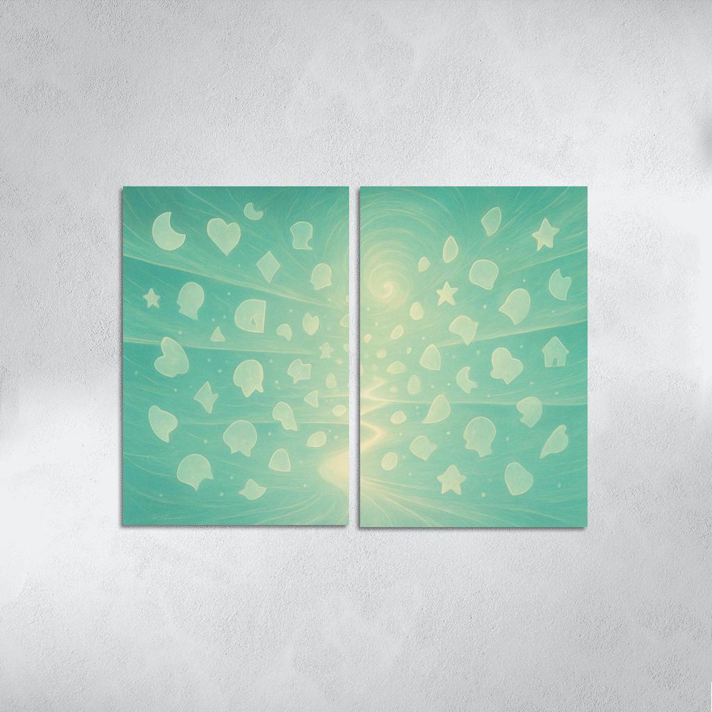 Luminescent Archive Of Forgotten Dreams multi-panel paintings