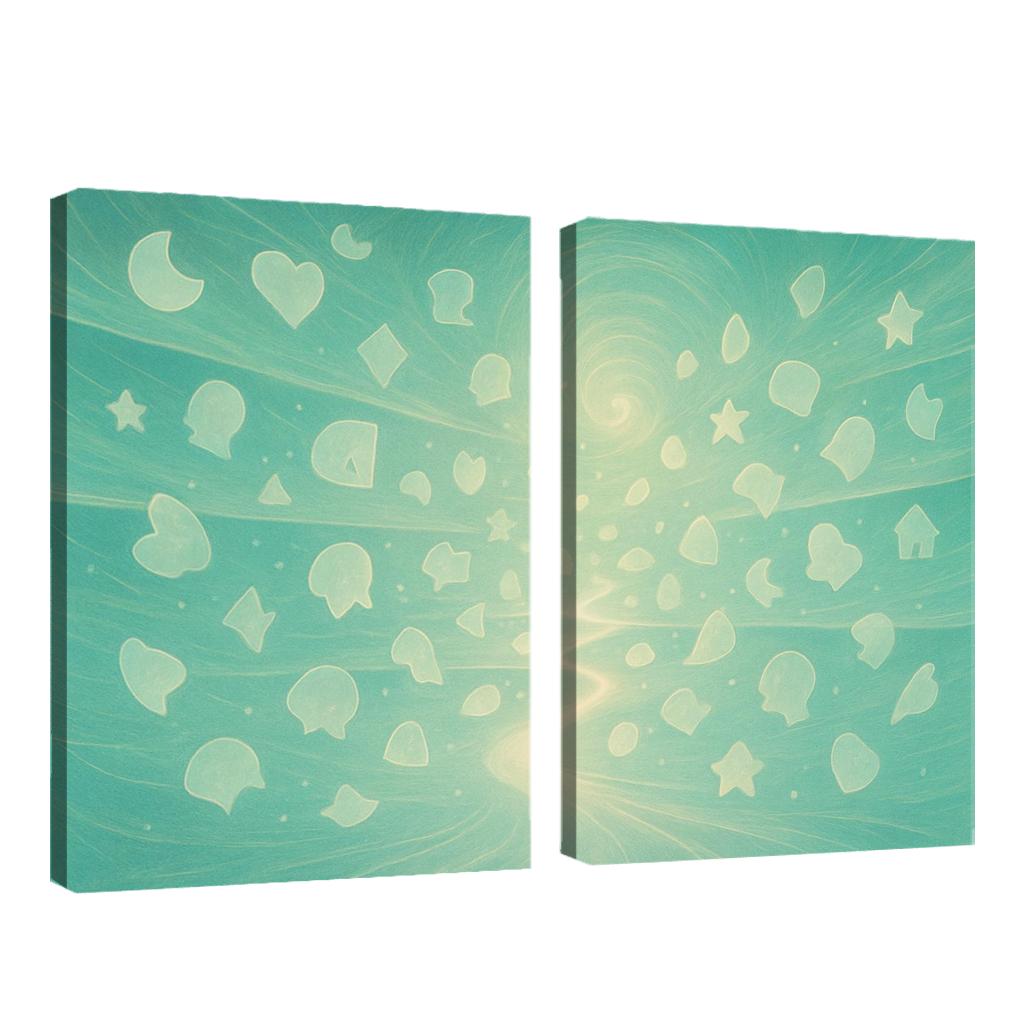 Luminescent Archive Of Forgotten Dreams multi-panel paintings