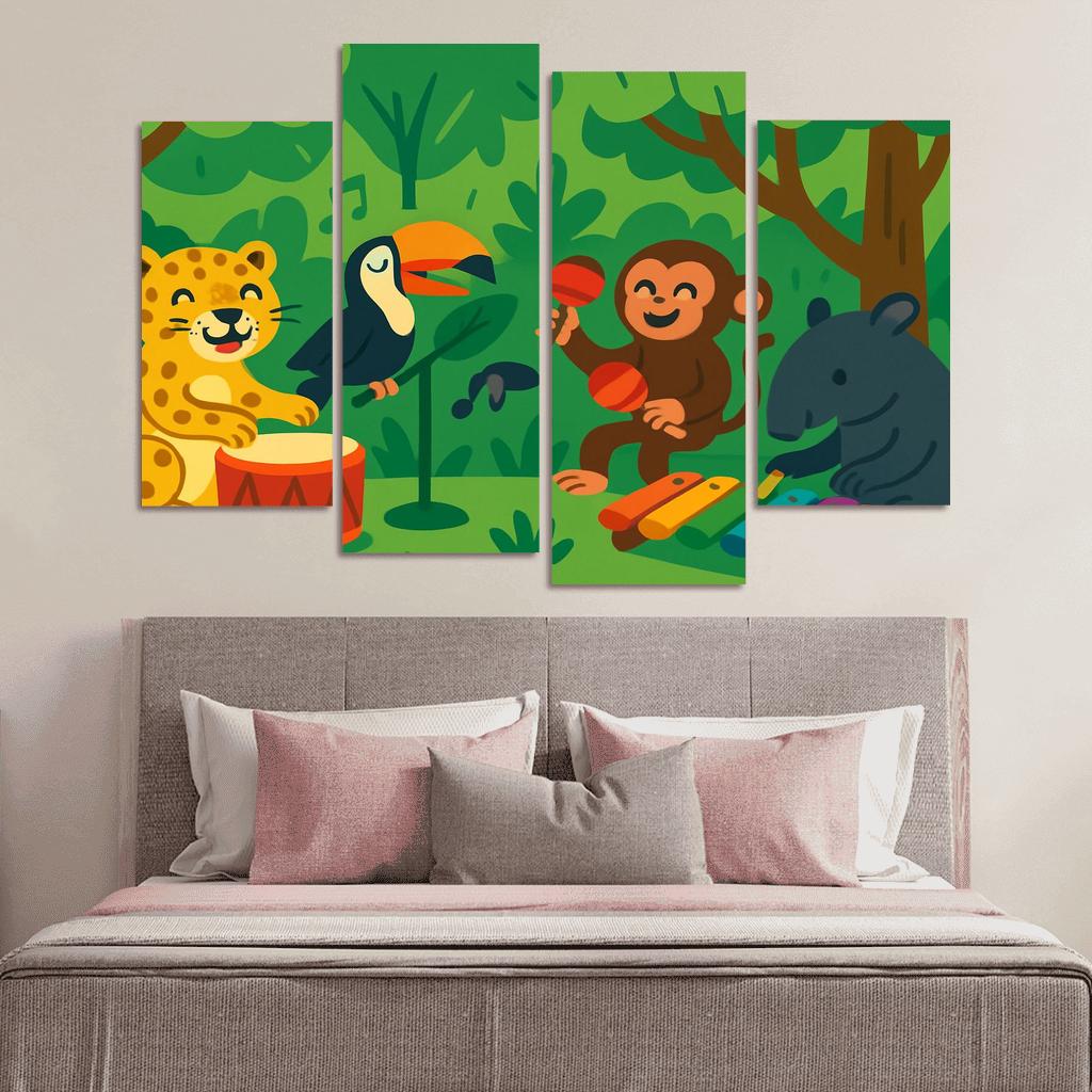 Rainforest Animal Band modern paintings frame