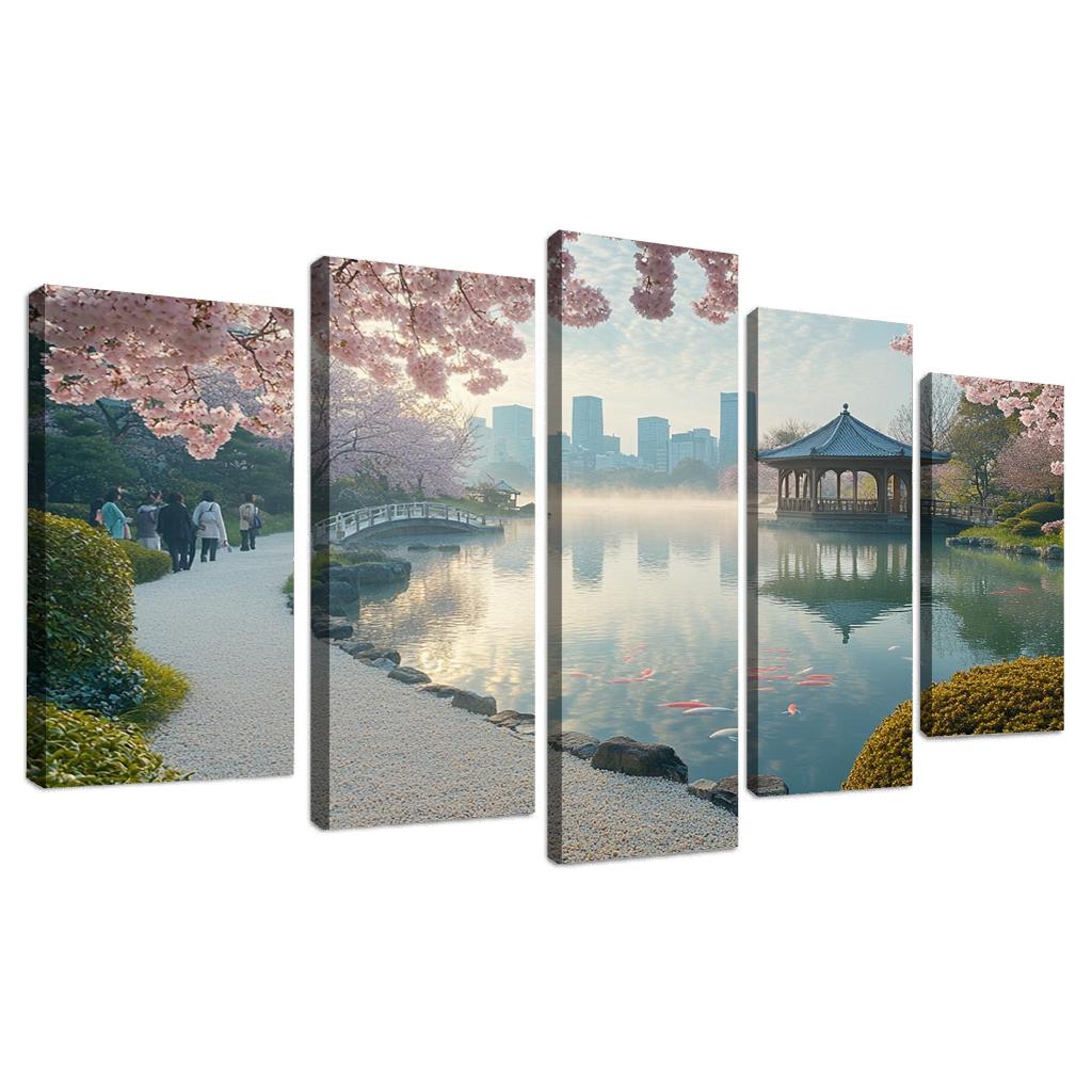 Shinjuku Gyoen National Garden Tokyo Japan multi-panel paintings