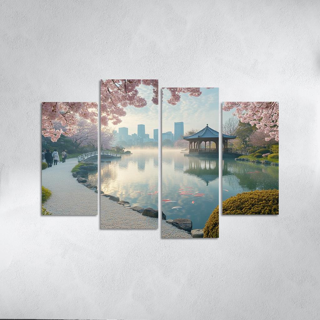 Shinjuku Gyoen National Garden Tokyo Japan multi-panel paintings