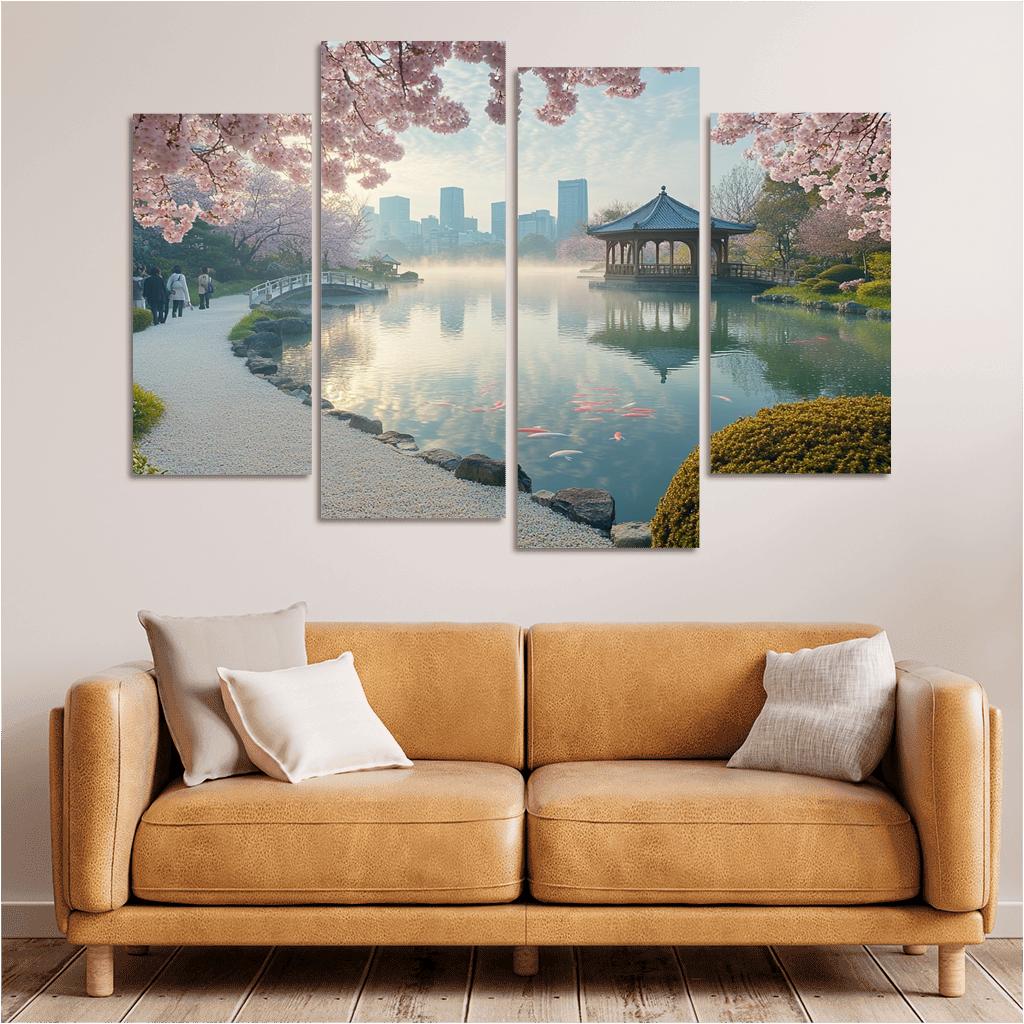 Shinjuku Gyoen National Garden Tokyo Japan multi-panel paintings