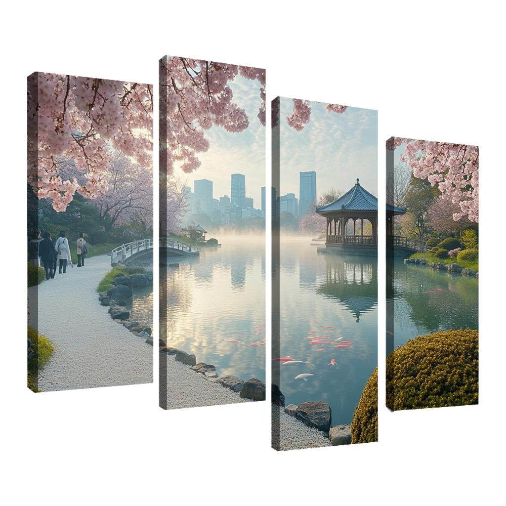 Shinjuku Gyoen National Garden Tokyo Japan multi-panel paintings