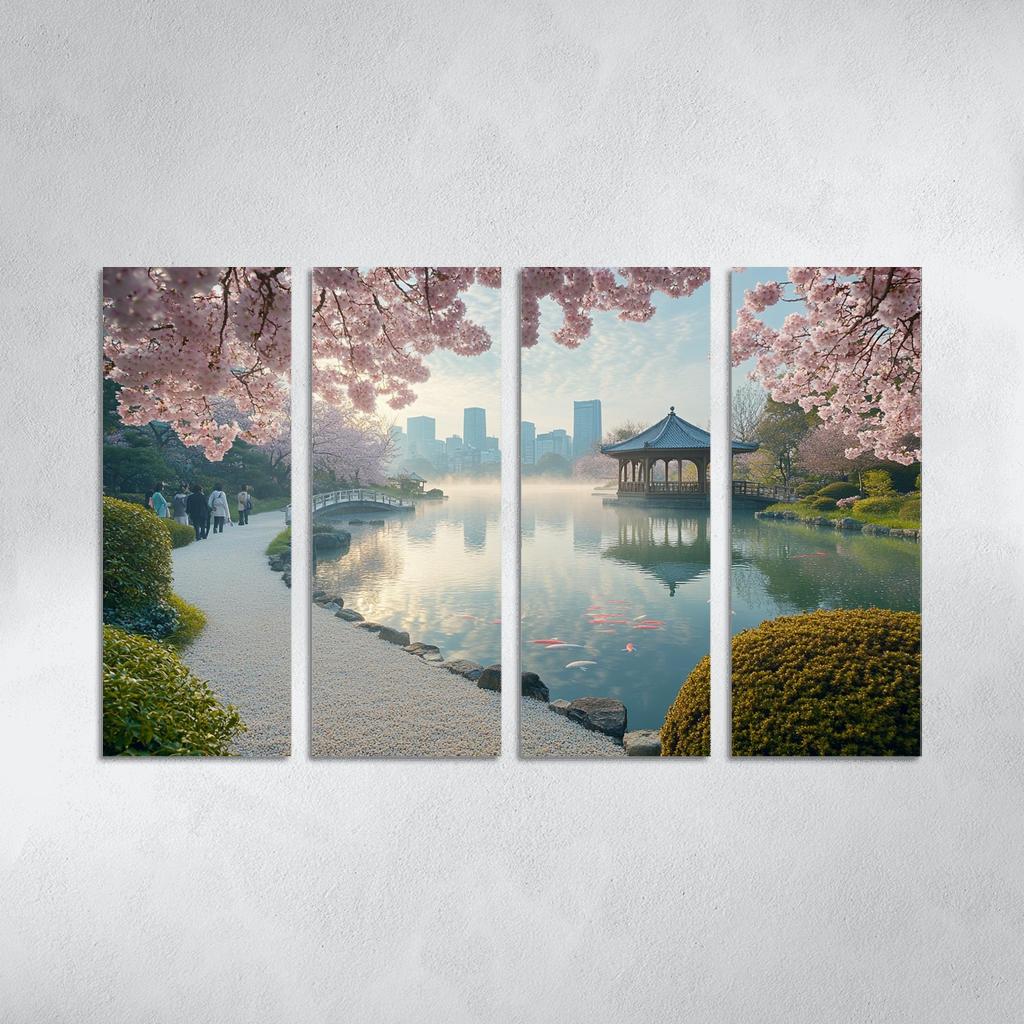 Shinjuku Gyoen National Garden Tokyo Japan multi-panel paintings