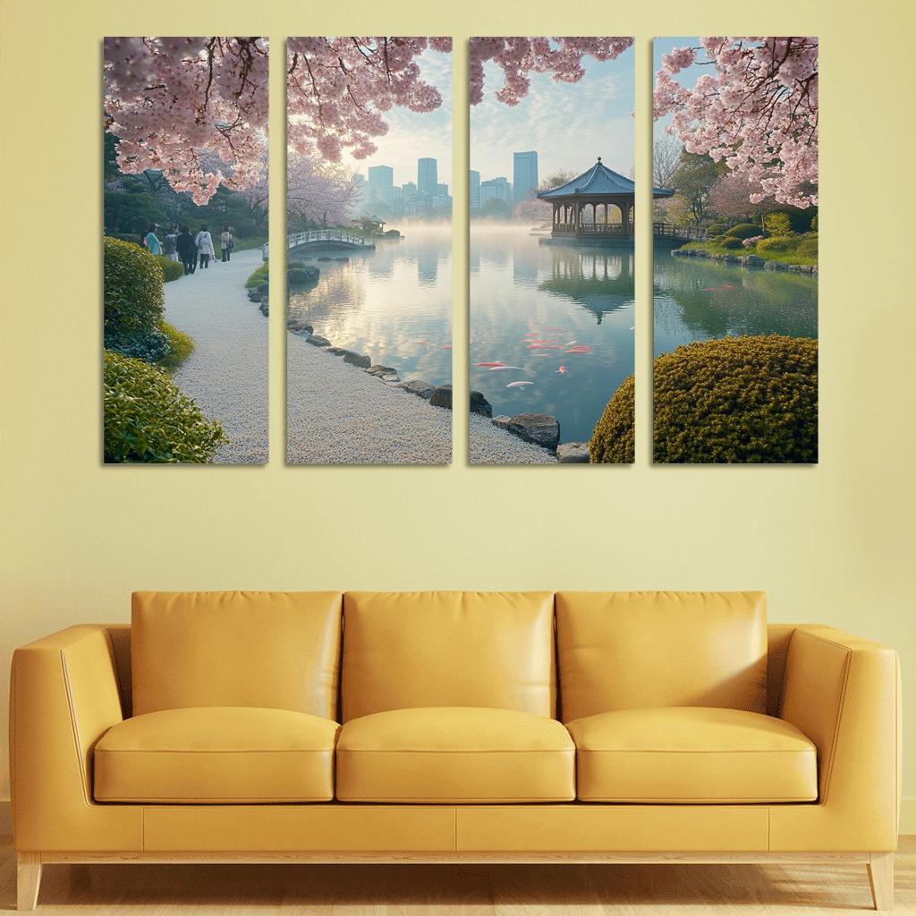 Shinjuku Gyoen National Garden Tokyo Japan multi-panel paintings