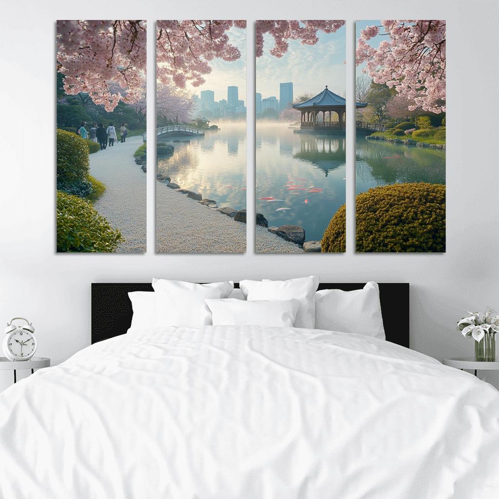 Shinjuku Gyoen National Garden Tokyo Japan multi-panel paintings