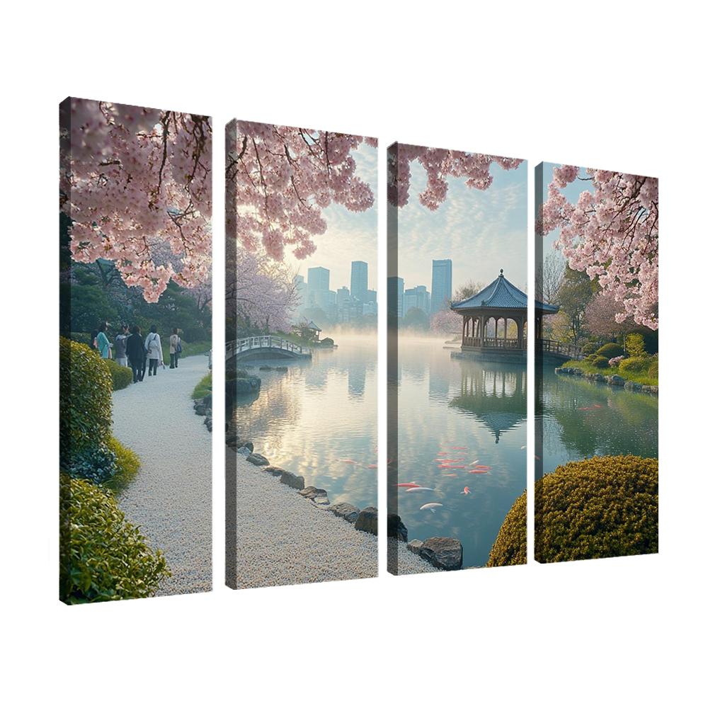 Shinjuku Gyoen National Garden Tokyo Japan multi-panel paintings