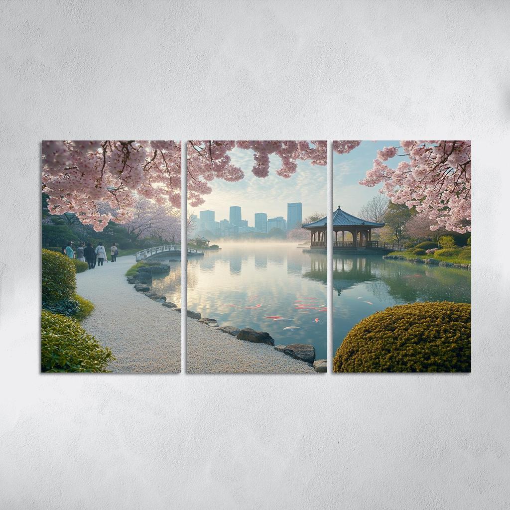 Shinjuku Gyoen National Garden Tokyo Japan multi-panel paintings