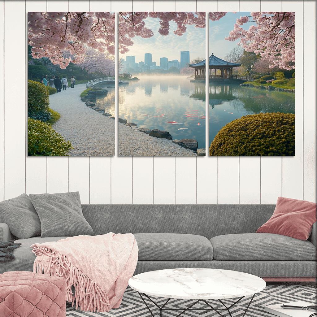 Shinjuku Gyoen National Garden Tokyo Japan multi-panel paintings