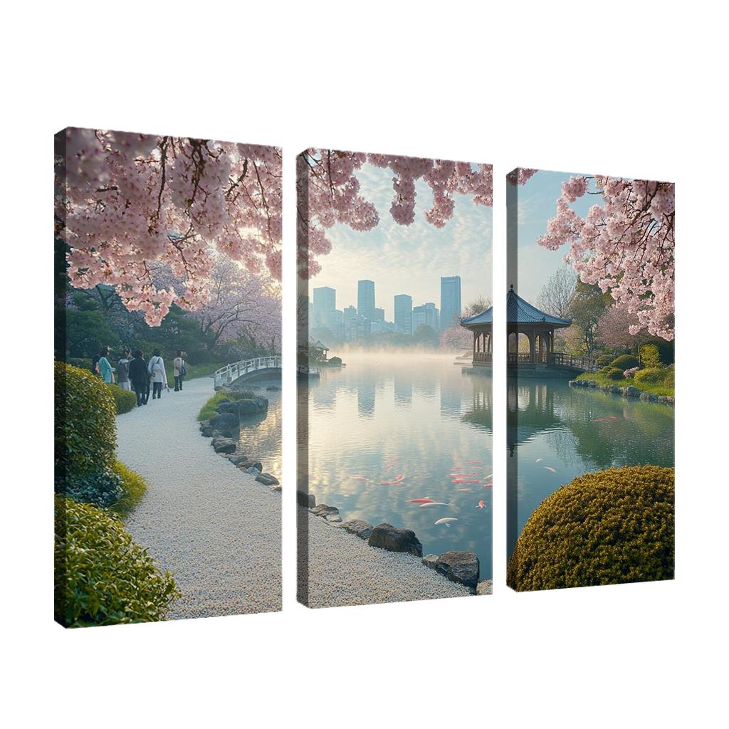 Shinjuku Gyoen National Garden Tokyo Japan multi-panel paintings
