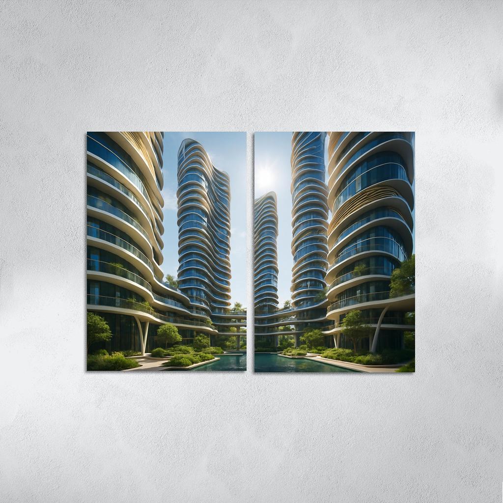 Heliotropic Courtyard Towers modern paintings frame