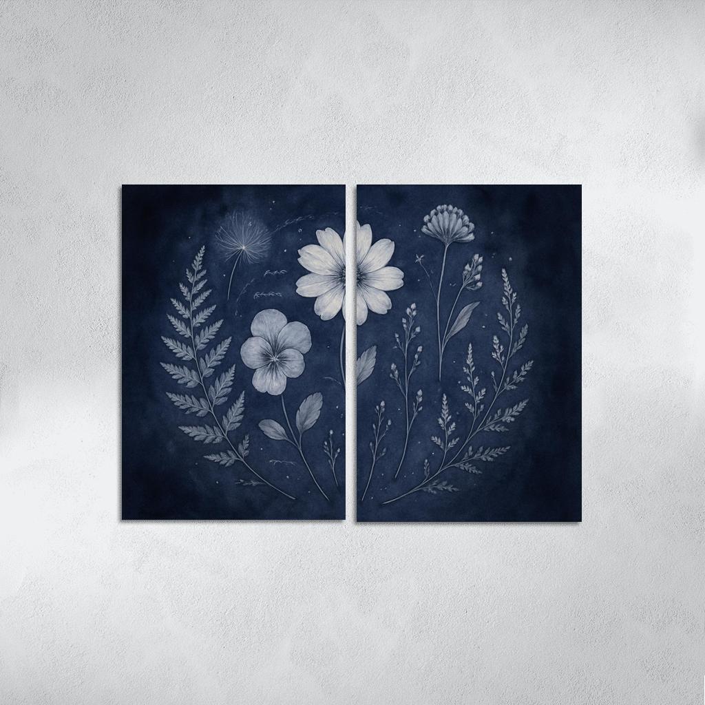Moonlit Herbarium Dreamscape abstract paintings frame
