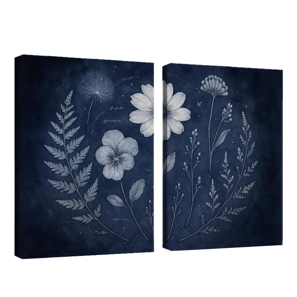 Moonlit Herbarium Dreamscape abstract paintings frame