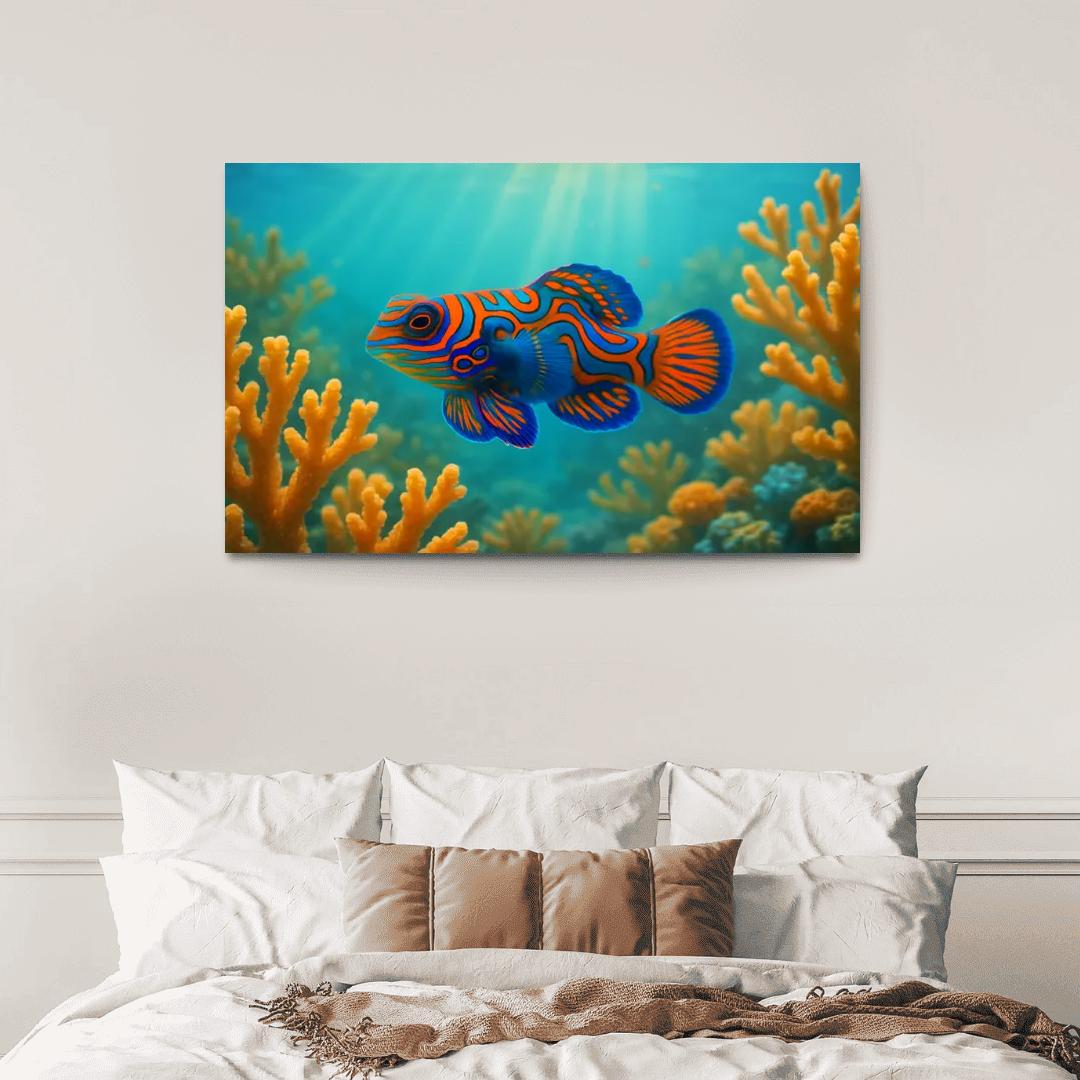 The Iridescent Mandarinfish Among Coral Gardens art trends