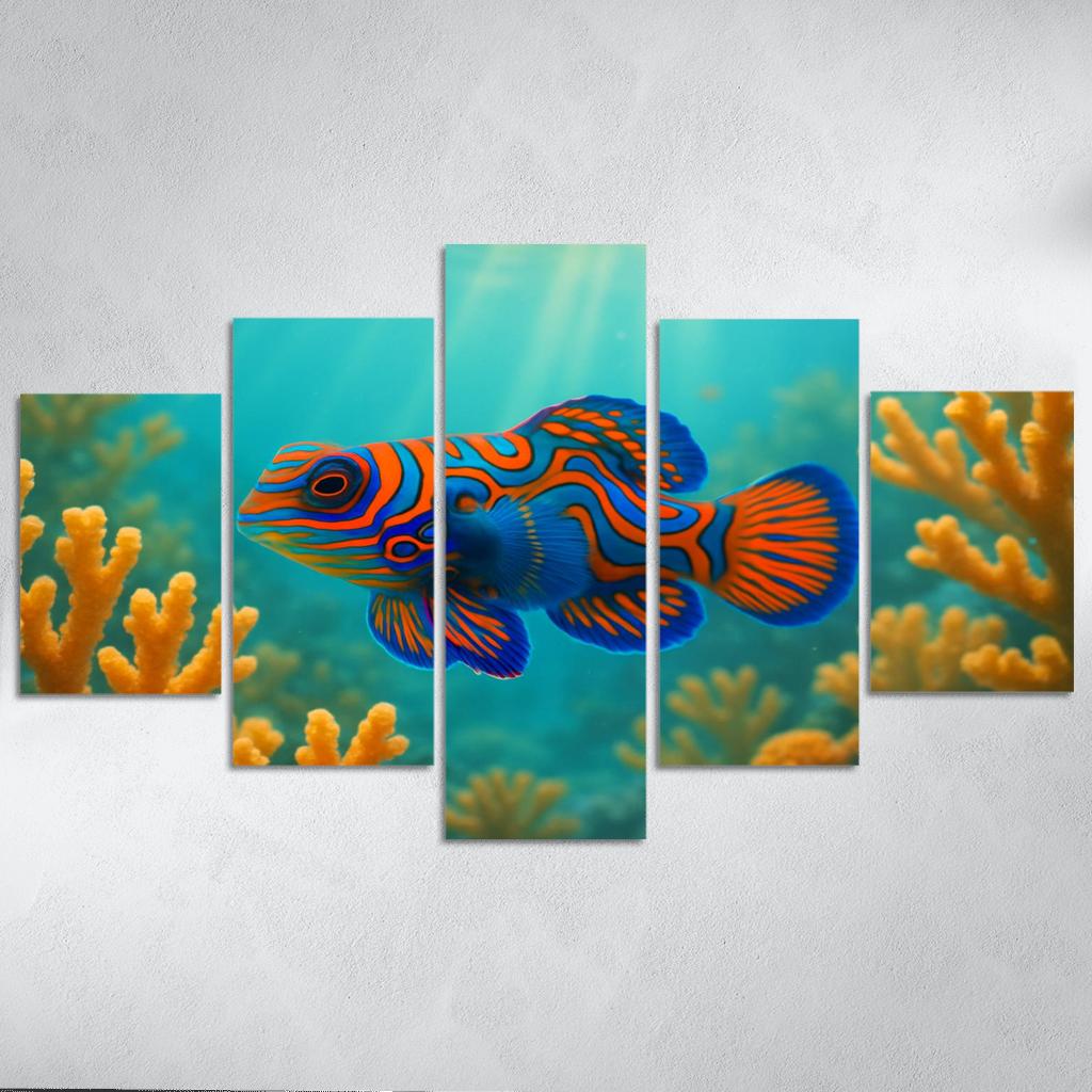 The Iridescent Mandarinfish Among Coral Gardens art trends