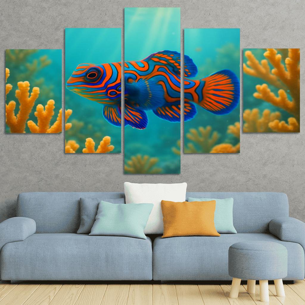 The Iridescent Mandarinfish Among Coral Gardens art trends