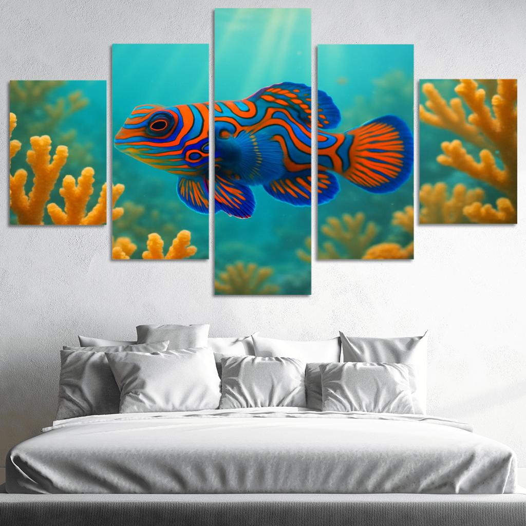 The Iridescent Mandarinfish Among Coral Gardens art trends