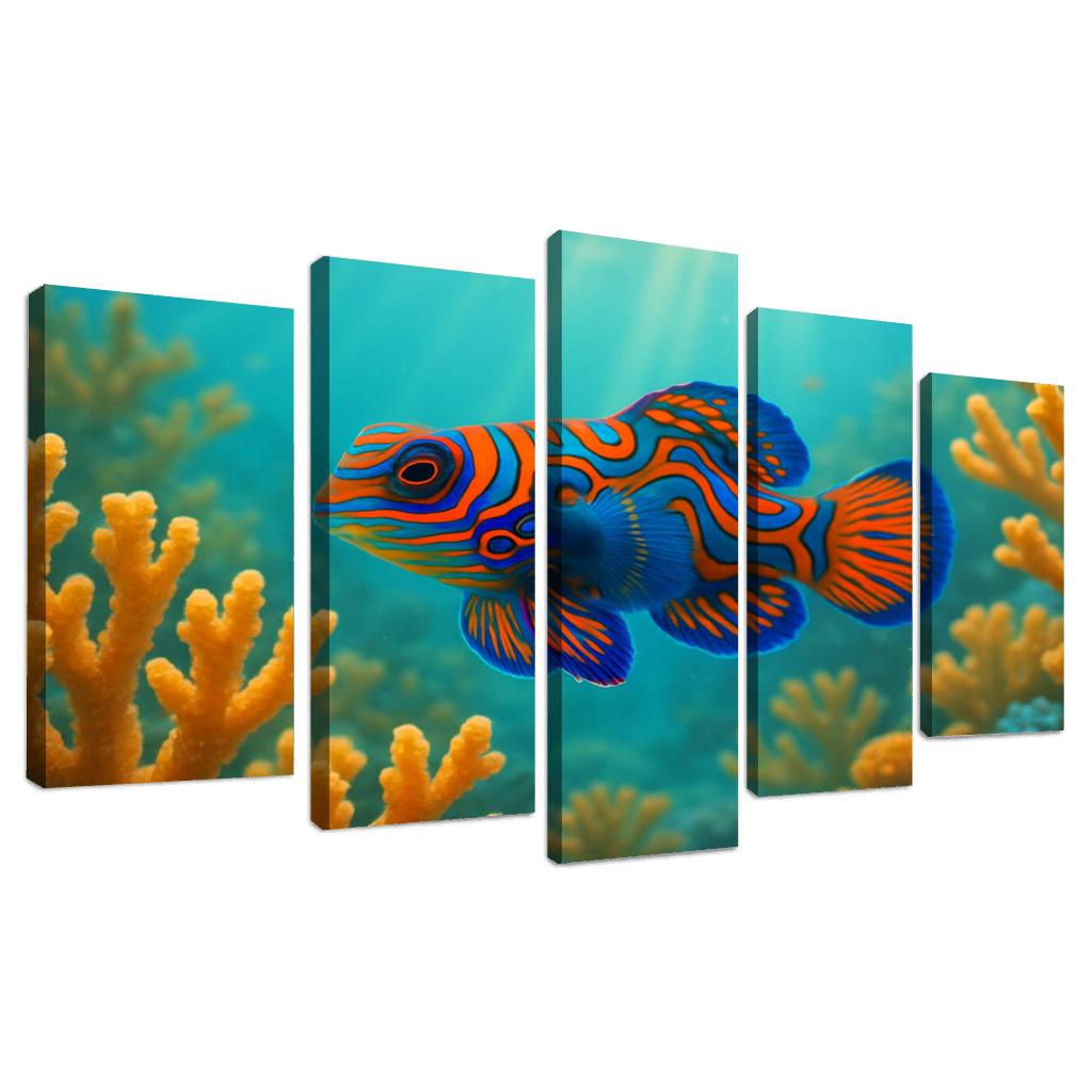 The Iridescent Mandarinfish Among Coral Gardens art trends