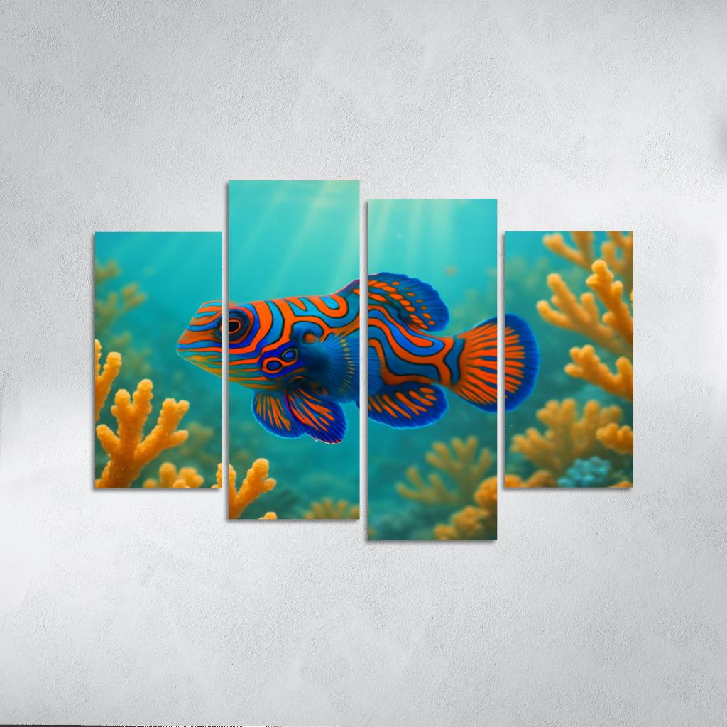 The Iridescent Mandarinfish Among Coral Gardens art trends