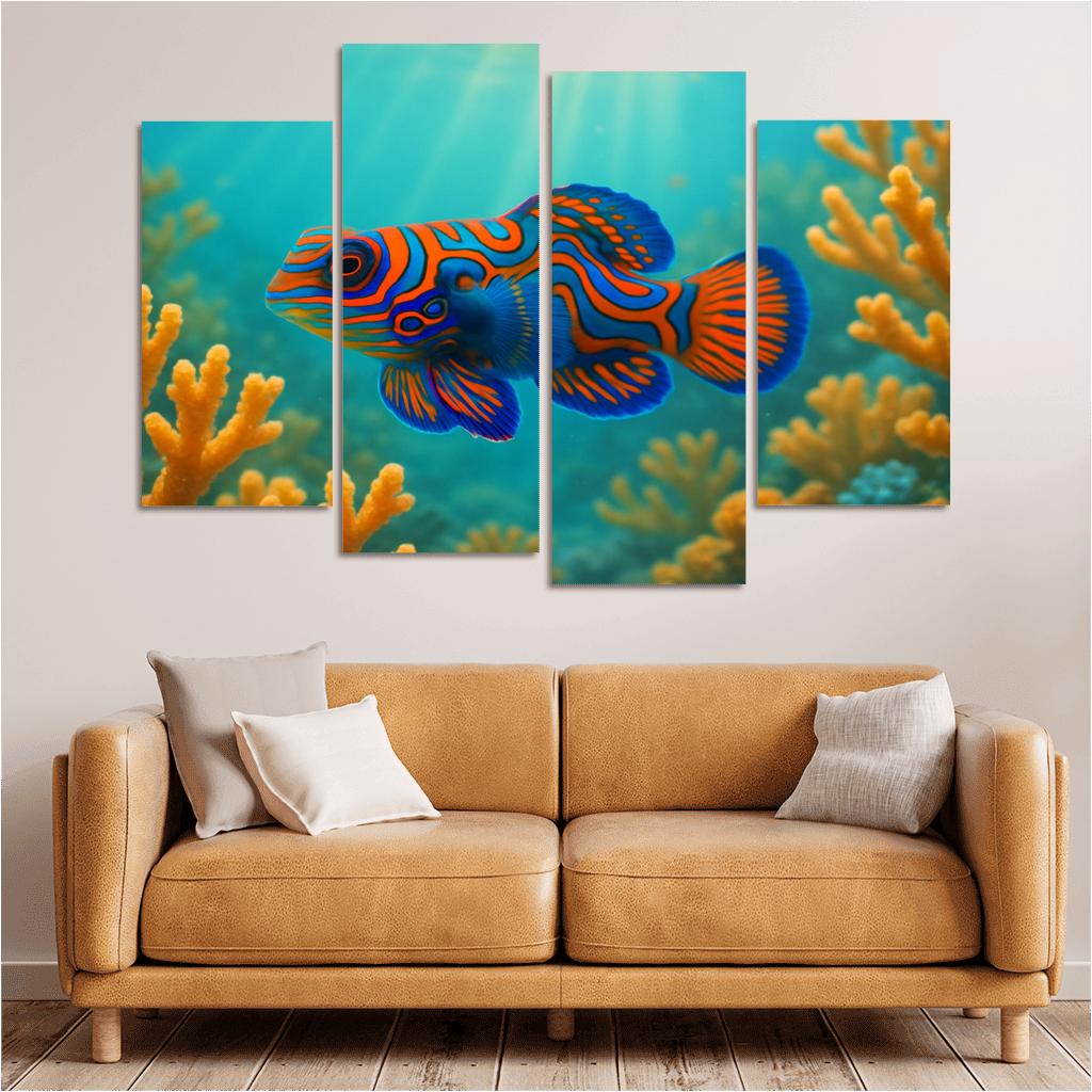 The Iridescent Mandarinfish Among Coral Gardens art trends