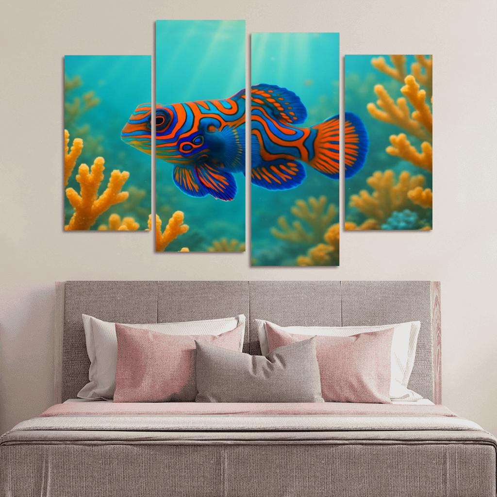 The Iridescent Mandarinfish Among Coral Gardens art trends