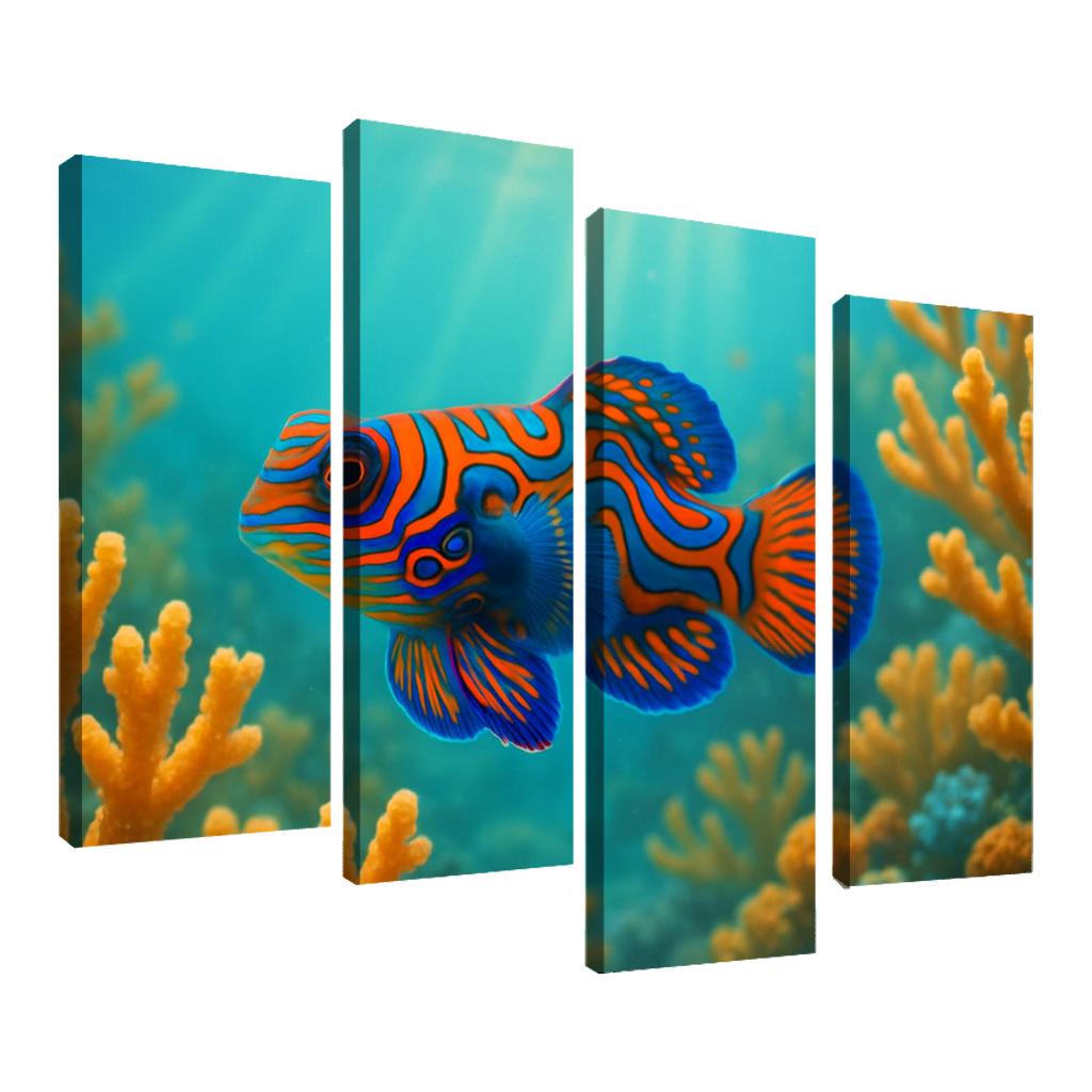 The Iridescent Mandarinfish Among Coral Gardens art trends