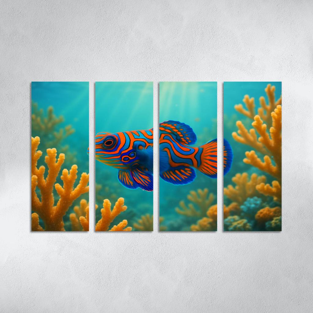 The Iridescent Mandarinfish Among Coral Gardens art trends